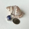 Cobalt Blue Sea Glass In Lotus Cage Pendant with Necklace - Image 2