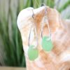 Kelly Green Sea Glass Dangling Earrings