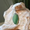Teal Sea Glass Pendant with Mermaid Tail Bail and 24 Inch Necklace - Image 2