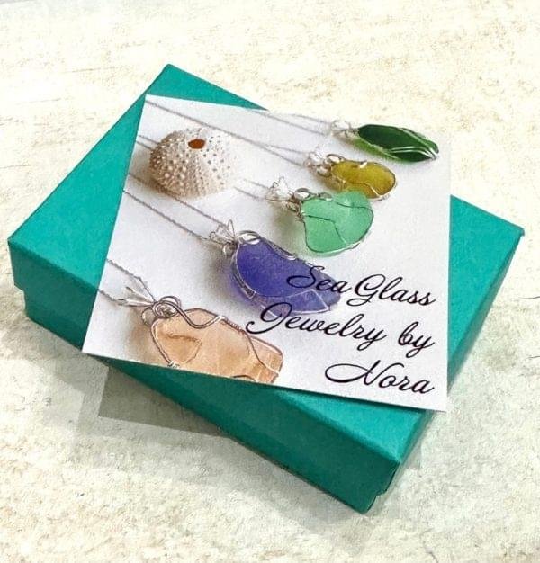 Aqua Sea Glass Wired Wrapped Ring 8 - Image 3